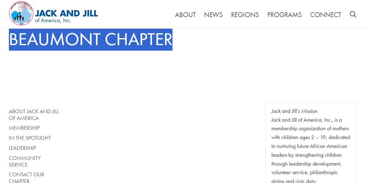 Jack and Jill of America, Inc Beaumont, TX Chapter
