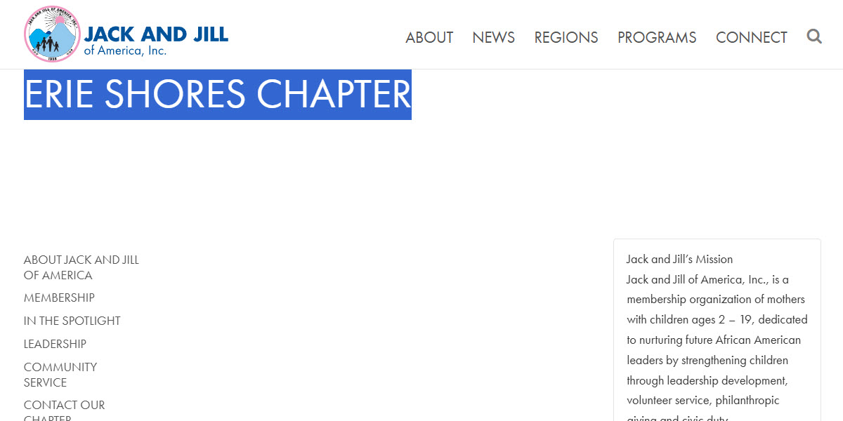 Jack and Jill of America, Inc. Erie Shores Chapter