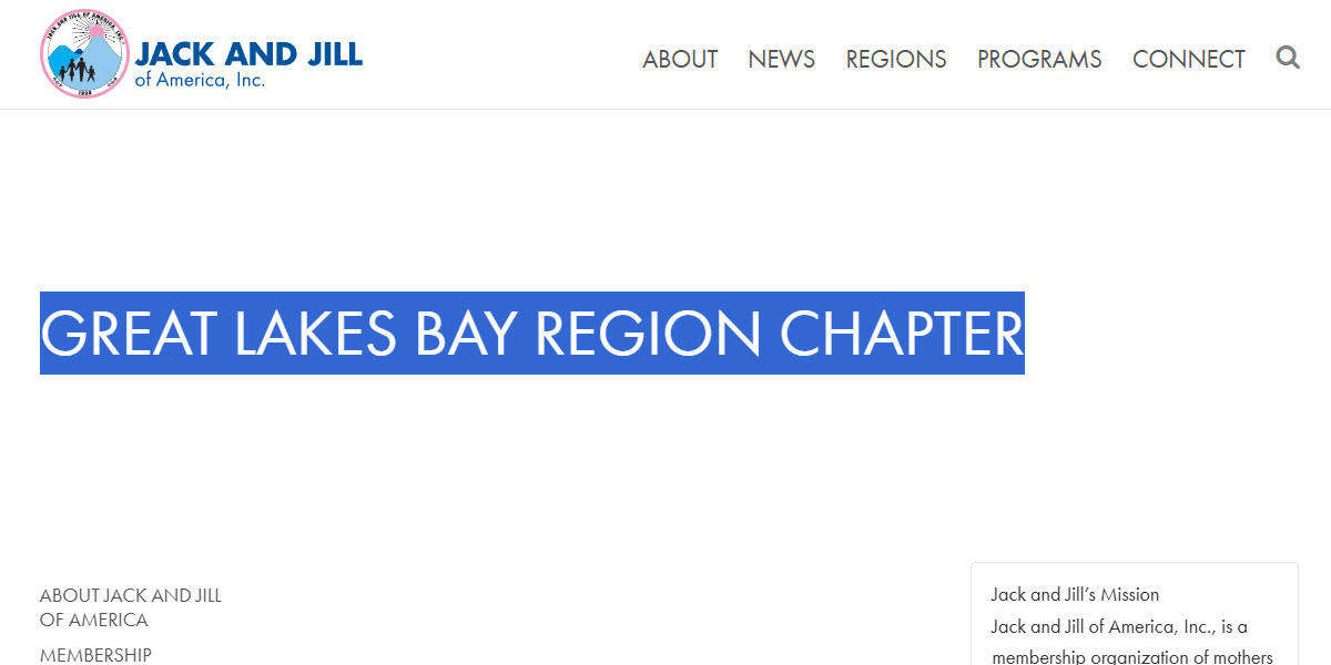 Jack and Jill of America, Inc., Great Lakes Bay Region Chapter