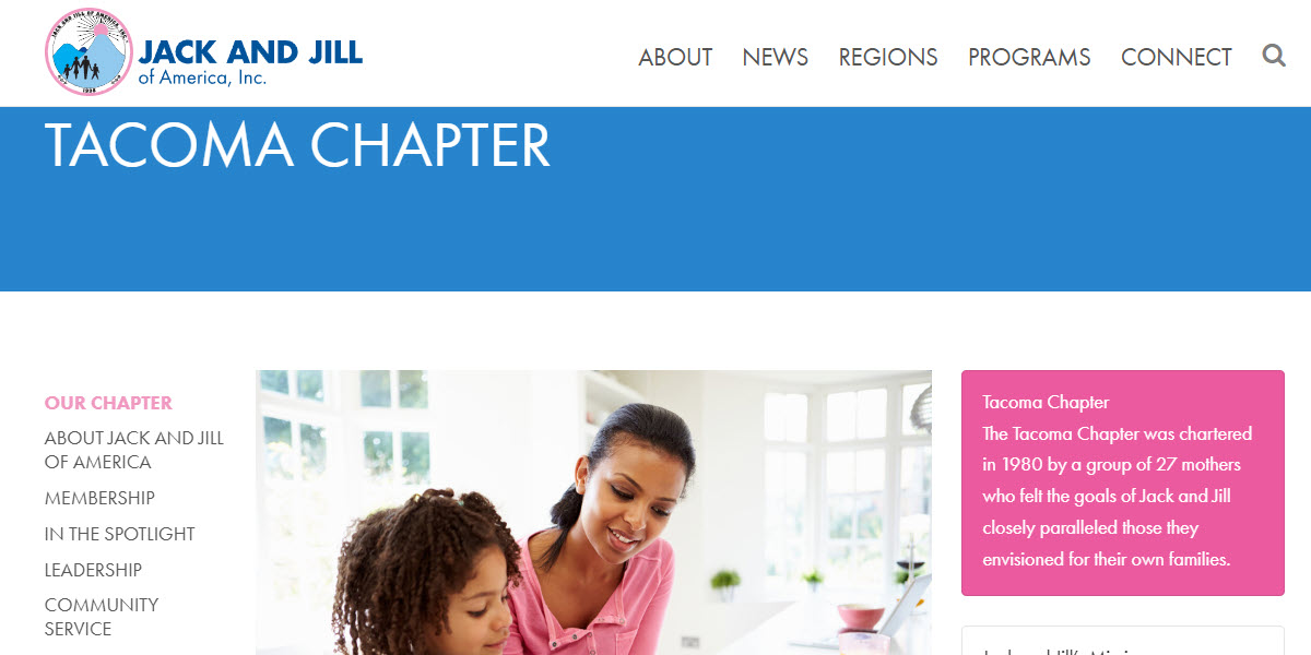 Jack and Jill of America, Inc., Tacoma Chapter